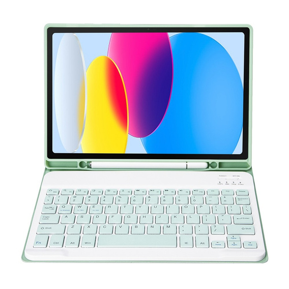 Чохол + клавіатура iPad 10.9 2022 10 Gen, Pen Slot, світло-зелений
