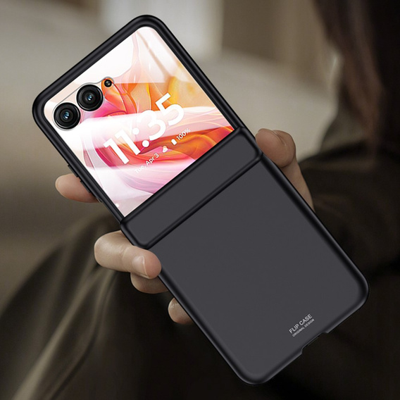 Чехол со стеклом для Samsung Galaxy Z Flip5 5G, PC Case, чёрный