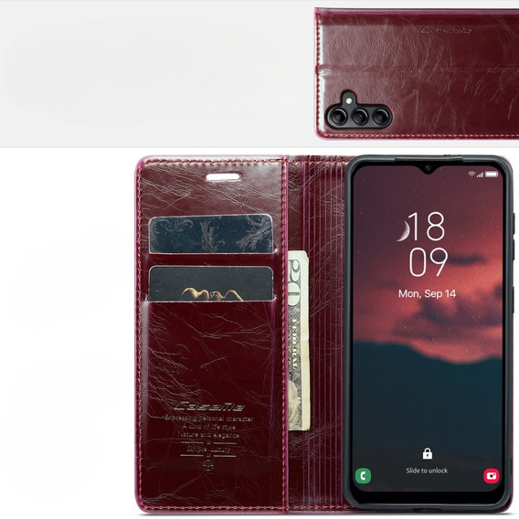 Флип-кейс CASEME для Samsung Galaxy A34 5G, Waxy Textured, красный