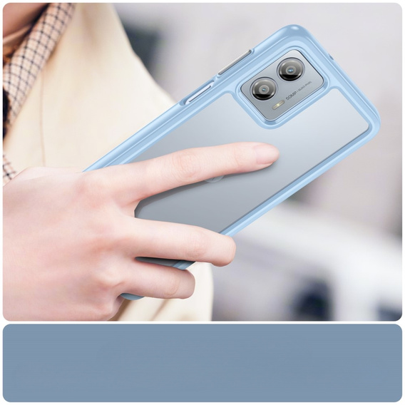 Чехол до Motorola Moto G53 5G, Fusion Hybrid, прозрачный / синий