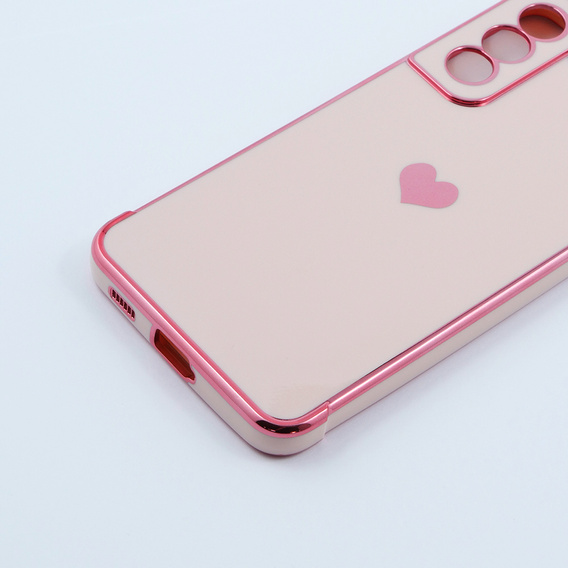 Чoхол до Samsung Galaxy S21 FE, Electro heart, рожевий rose gold