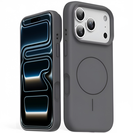 Силіконовий чохол для iPhone 17 Pro Max, для MagSafe, протиударний, сірий