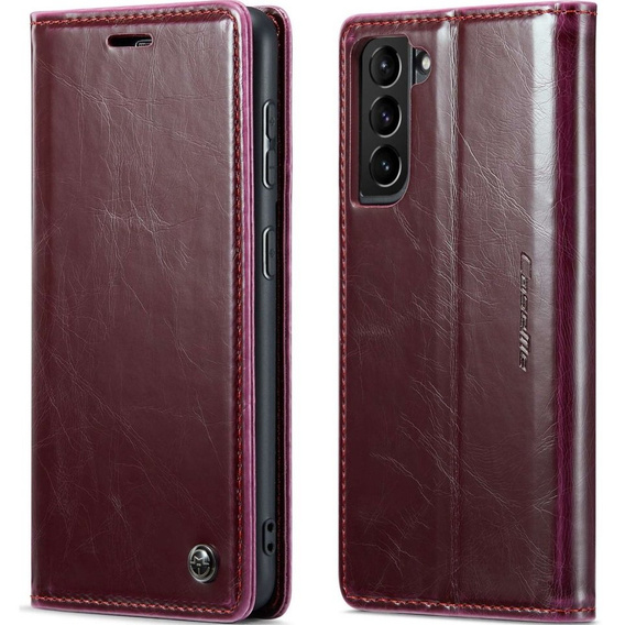 Флип-кейс CASEME для Samsung Galaxy S21, Waxy Textured, красный