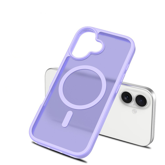 Матовий чохол для iPhone 17, для MagSafe, напівпрозорий фіолетовий