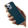 Чехол до iPhone 14 Pro, Cowhide Leather, зелёный