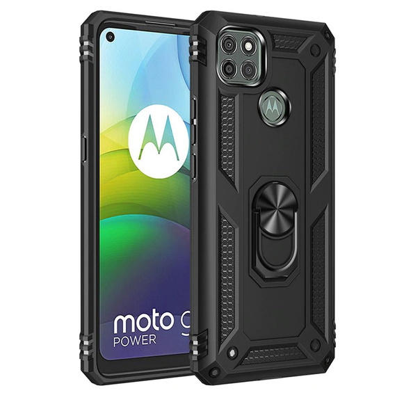 Броньований Чoхол до Motorola Moto G9 Power, Nox Case Ring, чорний