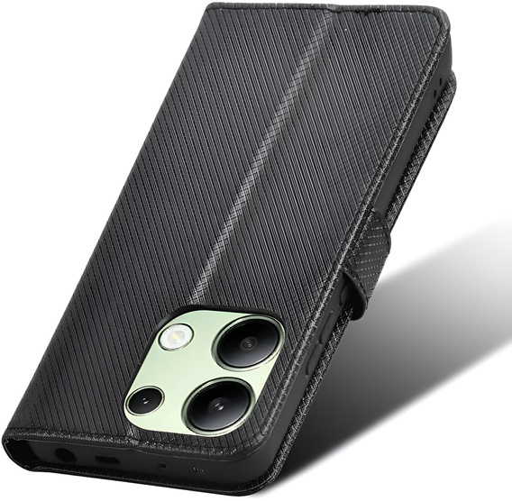 Чохол для Xiaomi Redmi Note 13 4G, Smart Magnet, чорний + скло 9H