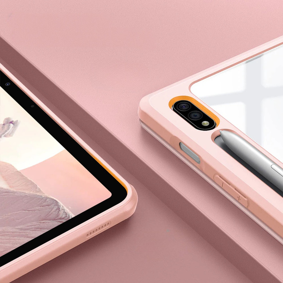 Чехол для Samsung Galaxy Tab S10 Lite / S10 FE / S9 FE, Smartcase Hybrid, с местом для стилуса, Marble розовый