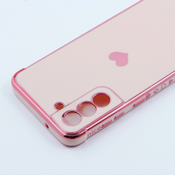 Чoхол до Samsung Galaxy S21 FE, Electro heart, рожевий rose gold