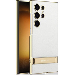 Чехол для Samsung Galaxy S24 Ultra, электрокаркасная кожа, с подставкой, черный