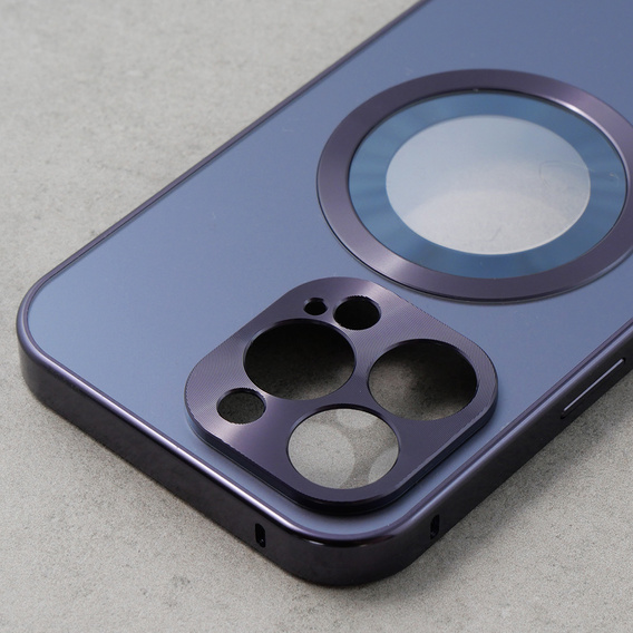 Чохол для iPhone 14 Pro, Dual Glass, для Magsafe, фіолетовий