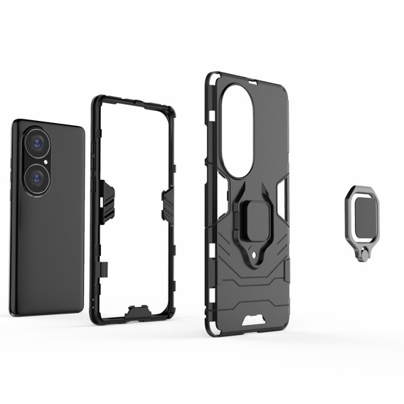 Чoхол до Huawei P50 Pro, Kickstand Ring, чорний