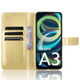 Откидной чехол для Xiaomi Redmi A3, Crazy Horse Wallet, золотой