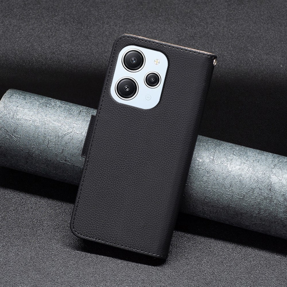 Чохол-книжка для Xiaomi Redmi 12 4G, Wallet Litchi Magnet, чорний