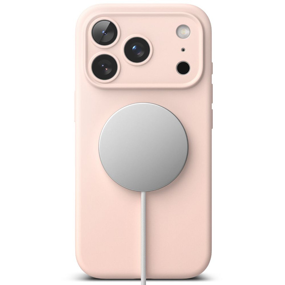 Чехол Ringke для iPhone 17 Pro Max, силиконовый магнитный MagSafe, розовый песок