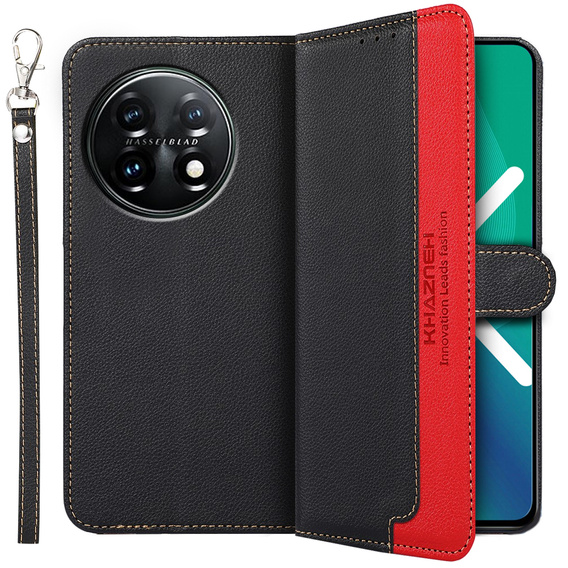 Чохол-книжка для OnePlus 11 5G, KHAZNEH RFID, Dual Color, чорний