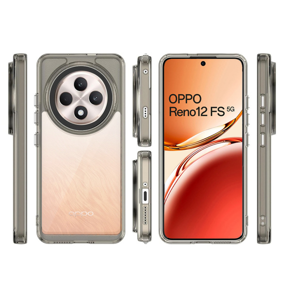 Чoхол до Oppo Reno 12FS / 12F, Fusion Hybrid, прозорий / чорний