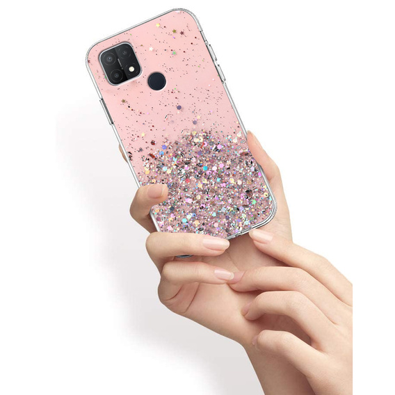 Чoхол до Oppo A15 / A15s, Glittery, рожевий