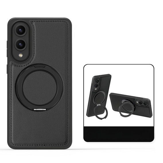 Чохол для Realme 12 Pro 5G / 12 Pro+ 5G, Leather Kickstand Ring, чорний