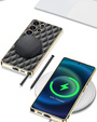 Чохол для Samsung Galaxy S25 Ultra, Leather Rhombus, чорний