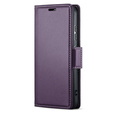 Чехол для Motorola Edge 60 / 60 Fusion, ERBORD Glossy Litchi, кошелек с клапаном, фиолетовый