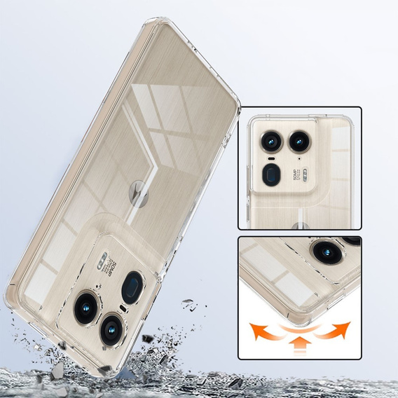 Чехол до Motorola Edge 50 Ultra, Fusion Hybrid, прозрачный