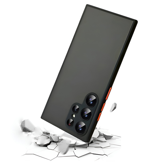 Тонкий корпус для Samsung Galaxy S25 Ultra, Slim, прозрачный / черный + закаленное стекло 9H