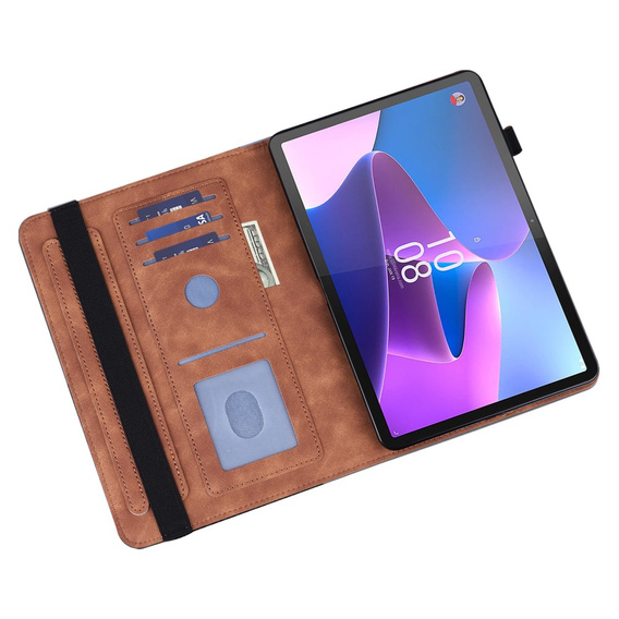 чехол-крышка для Lenovo Tab M9, flower, коричневый