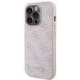Чехол GUESS до iPhone 15 Pro Max, 4G Metal Gold Logo, розовый