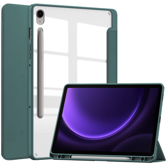 Чохол для Samsung Galaxy Tab S10 Lite / S10 FE / S9 FE, Smartcase Hybrid, з місцем для стилуса, темно-зелений