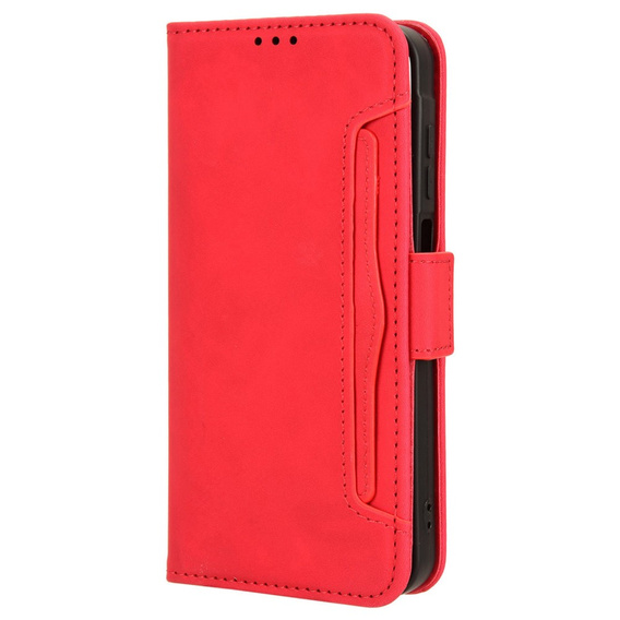 Футляр з клапаном для Motorola Moto G86 5G, Card Slot, червоний