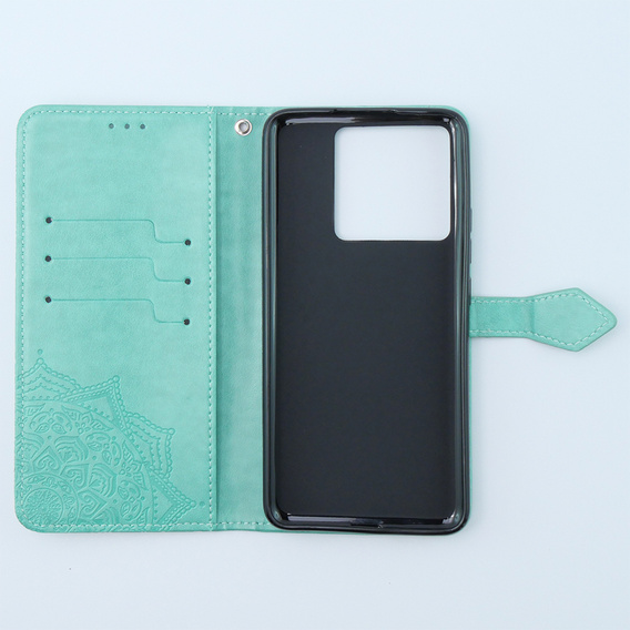 Откидной чехол для Xiaomi 13T / 13T Pro, Mandala, зелёный