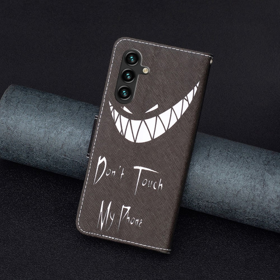 Откидной чехол для Samsung Galaxy A05s, Wallet, Don't Touch My Phone, чёрный
