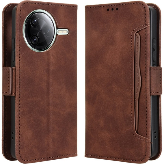 Футляр з клапаном для Xiaomi Poco F7 Ultra, Card Slot, коричневий