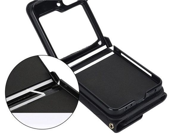 Шкіряний чохол Card Slots для Samsung Galaxy Z Flip5 5G, чорний