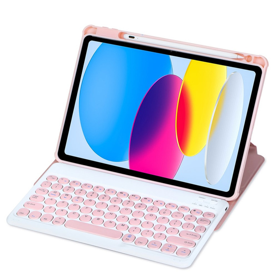 Чехол клавиатура для iPad 11" 2025 A16 (11 gen.) / iPad 10.9" 2022 (10 gen.), Rotary 360° Leather, розовый rose gold