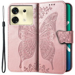 Чохол-книжка для Infinix Zero 30 5G, Butterfly, рожевий rose gold