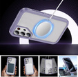 Чохол з рамкою для Samsung Galaxy S24 Ultra, для MagSafe, прозорий / фіолетовий