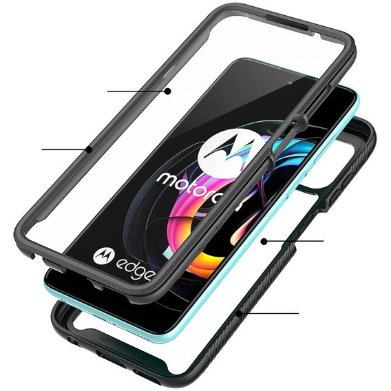 Чoхол Shockproof до Motorola Edge 20 Lite, із захисним екраном, м'яти