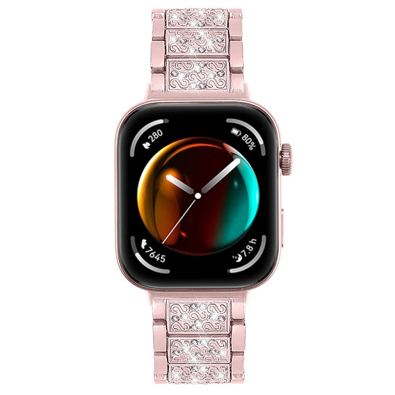 Бриллиантовый браслет для Xiaomi Smart Band 8 Pro, розовый