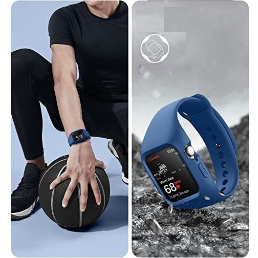 Ремінець + чохол Suritch для Apple Watch 4/5/6/7/8/SE 44/45mm, синій