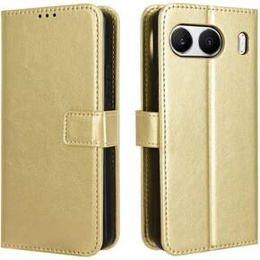 Футляр з клапаном для OnePlus Nord 4, Crazy Horse Wallet, золотий