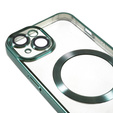 Чехол для iPhone 13, Electro MagSafe, зелёный + стекло для экрана