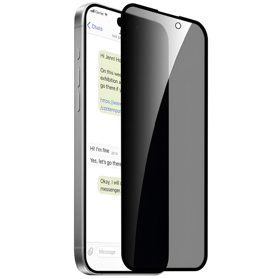 2x Загартоване захисне скло для iPhone 14 Plus / 13 Pro Max, ERBORD 9H Easy App Anti-Peep