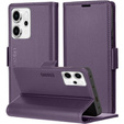Чохол для Oppo Reno 14, ERBORD Glossy Litchi, гаманець з клапаном, фіолетовий