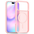 Матовий чохол для iPhone 17 Pro, для MagSafe, напівпрозорий рожевий