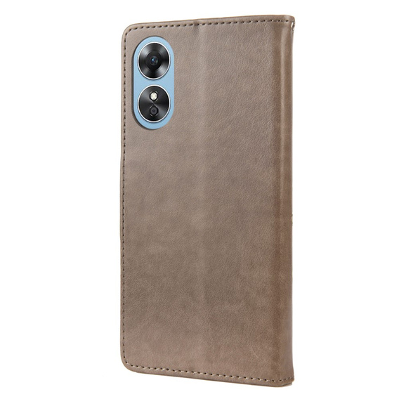 Чохол-книжка для Oppo A17, Butterfly, сірий