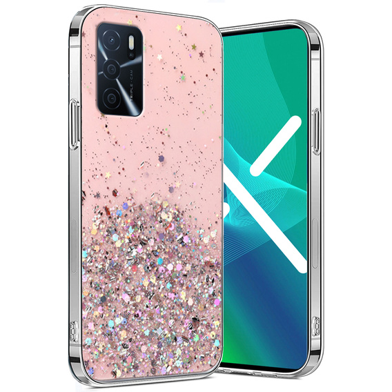 Чехол до Oppo A16 / A16s / A54s, Glittery, розовый