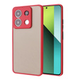 Силіконовий чохол для Xiaomi Redmi Note 13 Pro 5G, із захистом камери, прозорий / червоний + Загартоване скло 9H