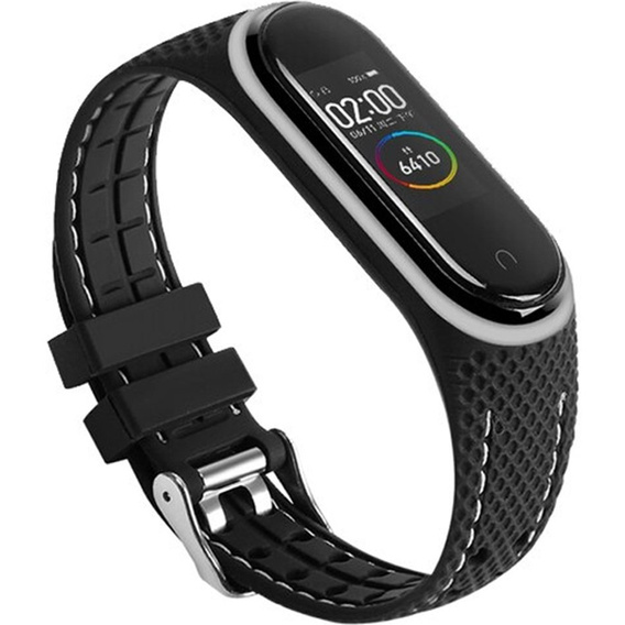 Силиконовый ремешок для Xiaomi Mi Band 5/6/7/7 NFC, Black/Grey